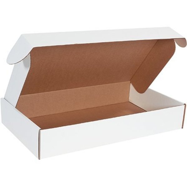 Box Packaging Corrugated Tab Lock Literature Mailers, 24"L x 14"W x 4"H, White MFL24144